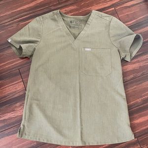 Figs Heather Olive Catarina One Pocket Scrub Top